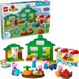LEGO DUPLO Peppa Pig Grandpa Pigs Garden and Greenhouse - Peppa Pig Toy for Toddlers - Preschool Learning and Sensory Toy for Girls and Boys Ages 2+ - 5 Characters Included - 10461