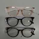 Gaoye Stylish Blue Light Glasses for Woman - Computer Glasses 99% Blue Light Blocking - Lightweight TR90 Frames - 3 pack (A1 Matte Black+leopard+transparent)