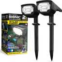 Bell+Howell Solar Lights Outdoor Bionic Burst Waterproof IP67 Path Lights, Landscape Outdoor Solar Lights for Yard Auto On/Off LED Bulbs, Wireless, Multicolor, Adjustable Light 2 Pieces