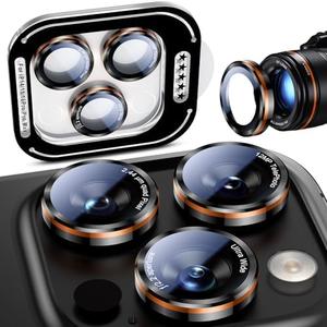 Uyiton for iPhone 16 Pro Max/16 Pro/15 Pro Max/15 Pro/14 Pro Max/14 Pro Camera Lens Protector - [2025 Design] Military-Grade Tempered Glass Metal Camera Cover, Outdoor/Travel/Daily Use