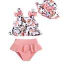 Mioglrie Toddler Swimsuit Girls 2-3T, Pink Butterfly