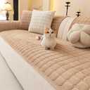 Velvet Couch Covers for Dogs, Dog Sectional Couch Covers, Pet Couchs Cover for Loveseat, Couchs Protector for Dogs, Sectional Sofa Cover for Pet Washable(1PC,Khaki,27.6"59")