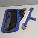 Fine Mesh Pool Net & Brush Head Combo - Sturdy Skimmer with 17.5" Professional Brushes for Pool Wall Cleaning