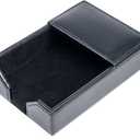 Dacasso Black Bonded Leather Memo Holder, 4-Inch by 6-Inch (A1409)