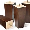 AORYVIC 6 inch Sofa Legs Wood Furniture Legs Pack of 4 Pyramid Couch Legs Mid-Century Modern Brown Replacement Legs for Chair Recliner