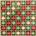 DERAYEE 49 Pcs Mini Christmas Balls Tree Ornaments, 1.2 Inch Small Shatterproof Xmas Hanging Decorations Red Green Gold Christmas Ball Ornaments for Home Party Xmas Decor