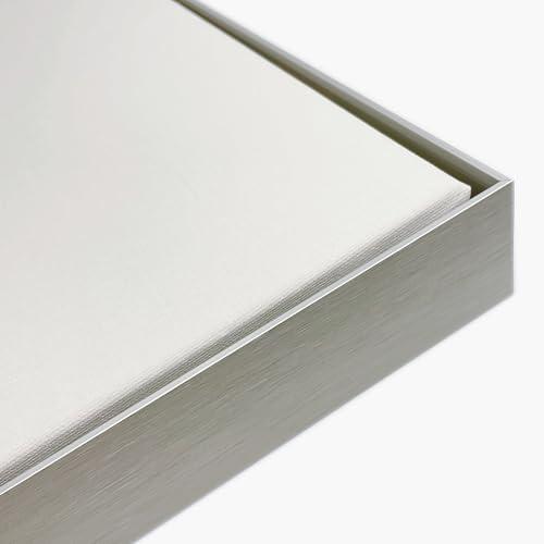 Akfado Floater Frame for 30x30 Canvas Paintings, 1.5” Deep DIY Metal Canvas Floating Frame for Portrait Landscape Oil Paintings Modern Abstract Wall Art Show Bedroom Decoration (Silver)