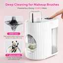 Electric Makeup Brush Cleaner Machine, Automatic Cleaning Fast Drying | 3-IN-1 1200RPM High-speed Spinning, Adjustable Timer, LED Display, 7 Slots for All Brush Sizes, USB Powered, Pure White