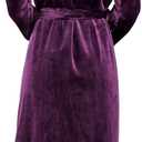 Turquaz Oversize Premium Luxury Ultra Soft Warm Robes for Women Plush Fleece Bathrobe for Women with and Spacious Pockets (Purple)