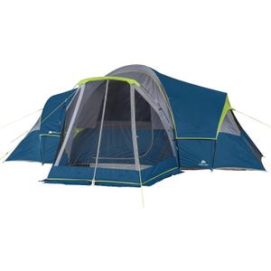 Ozark Trail 10-Person Family Camping Tent with 3 Rooms and Screen Porch, Blue