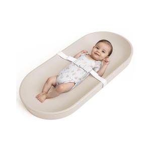 COMOMY Baby Changing Pad for Dresser - Wipeable Changing Pad with Restraining Belt, Waterproof, Soft, Lightweight and Portable, Easy to Clean for On The Go Diaper Change, Oatmeal-Colored