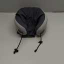 Vzpeun Neck Pillow for Travel - Hooded Memory Foam Plane Pillow for Airplane, Office, Cars Sleeping, Long Flight Must Haves, Portable Road Trip Essentials for Adults Gray