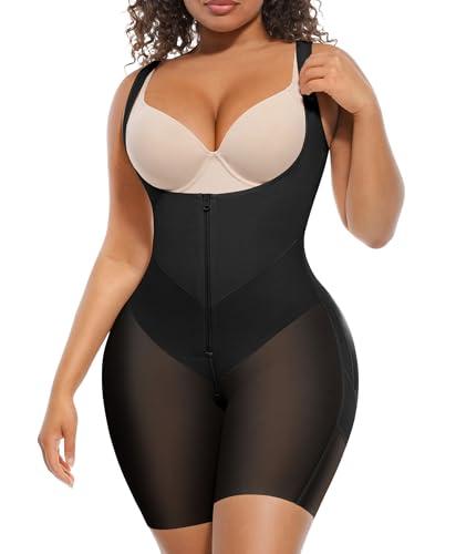 FeelinGirl Plus Size Shapewear bodysuit Faja Postparto Para Mujer Booty Lifting Surgical Fajas Compression Garment Black XX-Large