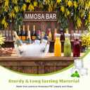 meekoo Mimosa Bar Clear Plastic Ice Bucket for Champagne Parties and Cocktail Buckets Set with Juice Carafes, Scoops, Chalkboard Labels, and Markers for Brunch, Bridal Showers, and Weddings