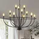 Black Chandelier 12 Light, Hallway Chandelier for Entryway High Ceiling Foyer Candle Chandeliers 36in Modern Farmhouse Light Fixture Chandeliers for Dining Room Master Bedroom Living Room