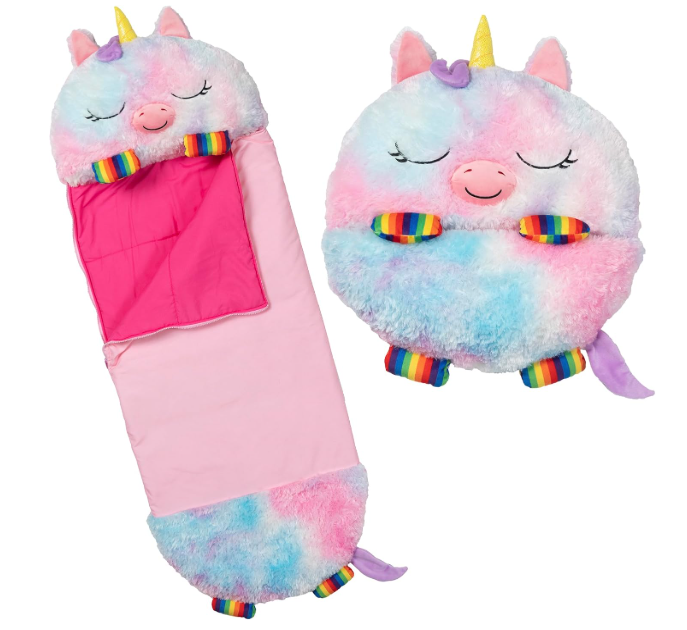 Happy Nappers 2-in-1 Pillow & Sleepy Sack Rainbow Unicorn 54x20 Medium
Medium 54 x 20 inch plush animal character sack, machine washable soft material, ideal for sleepovers and camping trips