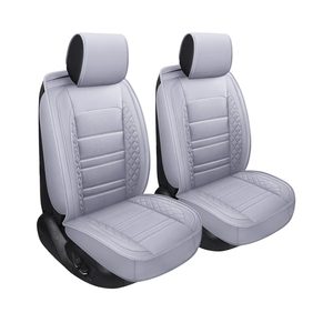 SPEED TREND Car Seat Covers – Premium PU Leather for Ultimate Comfort & Protection, Easy Installation and Universal Fit for Most Cars SUVs Trucks (ST-001 Front Pair, Gray)