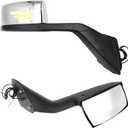 Aostirmotor Pair of Chrome Hood Mirrors with Turn Light Fit for 2000-2015 Volvo VNL Left and Right Side Hood Mirrors(Chrome with turn light)