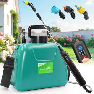 Battery Powered Garden Sprayer, 1 Gallon Electric Pump Sprayer, Water Backpack Sprayers for for Weed, Lawn, Yard, Pesticide, Plant, Fertilizer, Plant, Herbicide, Watering, Cleaning  (Green)