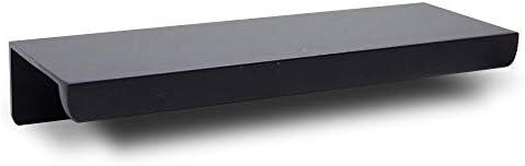 Jetland Cabinets Drawers Edge Pulls - 10-Pack, 4" Overall Length, Black, Concealed Tab Pulls for Kitchen Garage Cabinet Drawers, PW5018B76