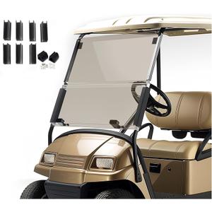 HECASA Tinted Windshield Compatible with 2000.5-Up Club Car DS Golf Cart Fold Down Windscreen Smoke