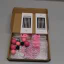 Yerliker 34 Pcs Happy Birthday Cake Toppers Decorations Birthday Candles DIY Cake Decor for Men Women Wedding Anniversary(Black Pink Rose Red)