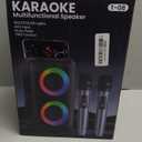 Karaoke Machine, Portable Bluetooth Speaker with 2 Wireless Karaoke Microphones, Karaoke Machine for Adults Kids with PA System, Support TWS/TF/USB/AUX for Home Party Stage Monitors,Xmas Gifts (Black)