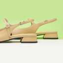 C.Paravano Women's Square Toe Slingback Block Heel Sandals, Size 38.5