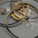 CANEOE Modern LED Ceiling Light Fixture, 42W Gold Dimmable Flush Mount Ceiling Light with Remote Control, Curve Design Close to Ceiling Lamp for Bedroom Living Dining Room Kitchen