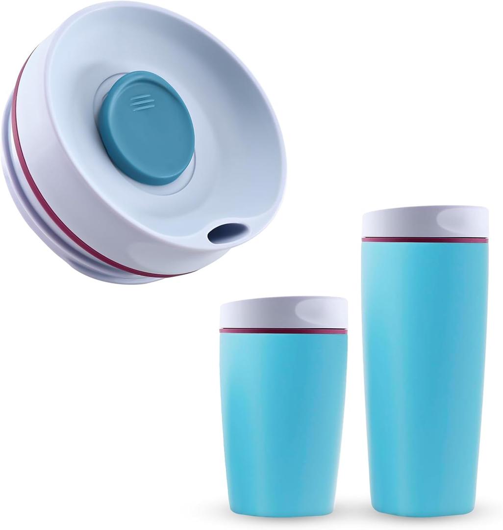 Replacement Lid for Owala SmoothSip Slider 20oz & 12oz, Top Cover Compatible with Owala 24oz Coffee Tumbler, Coffee Travel Mugs Leakproof Accessories, BPA-Free (Blue-Purple)