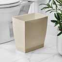 iDesign Small Plastic Bathroom Trash Can, Slim Rectangle Garbage Bin for Bedroom, Office, Dorm, Brown (Taupe)