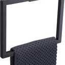 TQKAG Black and Gold Towel Ring Bathroom Hand Towel Holder Stainless Steel Square Towel Bar Hangers Wall Mounted