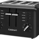 Cuisinart 4-Slice Compact Plastic Toaster, Black, CPT-142BKP1