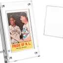 Acrylic Trading Card Display Frame Magnetic Card Holder Case with Stand & Inner Case 35PTUV Protection Frame for Pokemon, Sports, Baseball, Football,Hockey TCG MTG Yugioh Comic Cards(Clear, 1-Slot)