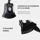 Outdoor Timer Outlet Waterproof, 24 Hour Mechanical Timer Outlet for Home and Garden, 3 Grounded, 15A 3/4HP, Black, 2 Pack