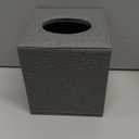 Sumnacon Square Linen Tissue Box Cover - Stylish Cube Tissue Box Holder with Magnetic Bottom, Decorative Tissue Box for Vanity Toilet Dresser Night Stand Table Countertop Home Office Car, Grey