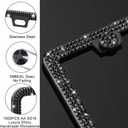 Black Bling License Plate Frame 2 Packs Rhinestone Sparkle License Plate Holder Glitter Bedazzled Crystal Car License Plate Frame