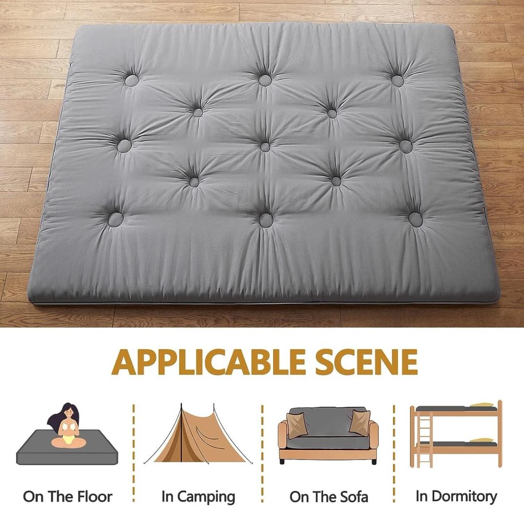 FuwaFuwa Japanese Futon Mattress Floor Tatami (Gray, 75"L x 35"W x 54"Th) Full FuwaFuwa Japanese Futon Mattress Floor Tatami (Gray, 75"L x 35"W x 54"Th) Full