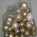 Sea Team 41Pcs Christmas Baubles Set Shatterproof Plastic Christmas Baubles with Strings Hanging Decorations for Christmas Tree Party Wedding Medium (Champagne, 60mm) (2.36" Medium (41-Pack))