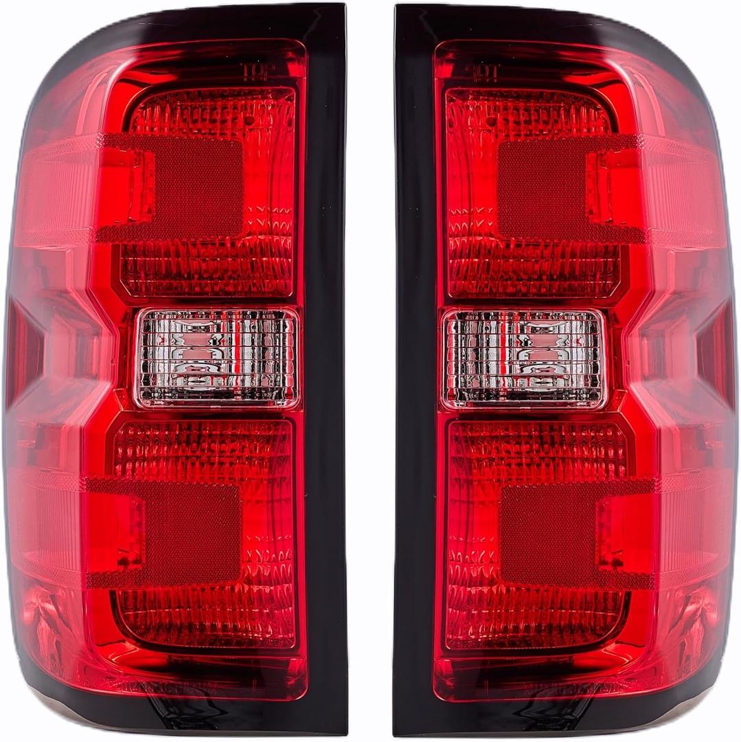 Tail Lights Rear Lamp Brake lights Compatible with Chevy Chevrolet Silverado 1500 2500 3500 2014-2019, GMC Sierra 2500 3500 2015-2019,Without Wiring Kit and Bulbs, (OE-Pair)