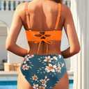 Yonique Women's Two Piece High Waisted Bikini Set Tummy Control Swimsuit Full Coverage Bathing Suit (M)
