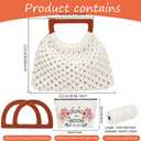 WEBEEDY Macrame Bag DIY Kit for Adults Macrame Kit for Beginners Macrame Purse DIY Kit for Women Macrame Handbag with Wooden Handle Hobbies Project for Starter Christmas Boho Gift Idea (Natural)
