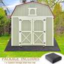 12.2 x 10.2 Ft Outdoor Storage Shed Floor Mat Waterproof, 500g/ Thickened Washable Furniture Dustproof Anti-Slip Pad for Patio, Moto, Car for Protect Flooring from Wear, Carport Dustproof Oil Mat