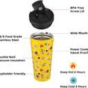 BJPKPK 22oz Insulated Tumbler With lid And Straw Stainless Steel Tumblers Travel Coffee Mug Reusable Thermal Cup,Hawaii Fruits Yellow