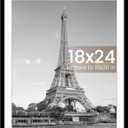 upsimples 18x24 Picture Frame, Display Pictures 16x20 with Mat or 18 x 24 Without, Wall Hanging Poster Frames, Black, 1 Pack