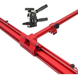 Red Manual Manual Tile Cutter Professional Large Tile Cutter Tool Portable 71" (1.8 m) Guide, Max Cutting Width 35.4" (90 cm), Ideal for Contractor