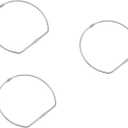3 PCS Binding Book Rings 5 Inch D-Shaped Key Storage Ring Silver Tape Storage Rings for DIY Decoration and Paper Organization