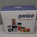 Ganiza Smoothie Blender, 900W Blenders for Shakes and Smoothies, 15-Piece Personal Blender and Grinder Combo for Kitchen, Smoothies Maker with 4 BPA-Free Portable Cup, Nutritious Recipe (Black)