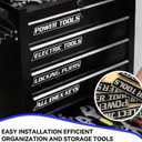 2 x 14 Pack of Magnetic Tool Box Labels  Reusable 3D Heavy Duty Magnetic Toolbox Labels for Garage, Tool Box Magnetic Labels for Trolleys, Toolboxes and Drawer Cabinets (Black)