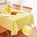 MANGATA CASA Yellow Gingham Tablecloth for Rectangle Tables-Checkered Table Cloth Waterproof Kitchen & Table Linens-Polyester Buffalo Plaid Wrinkle Free Table Cover(Light Yellow 60x84in)